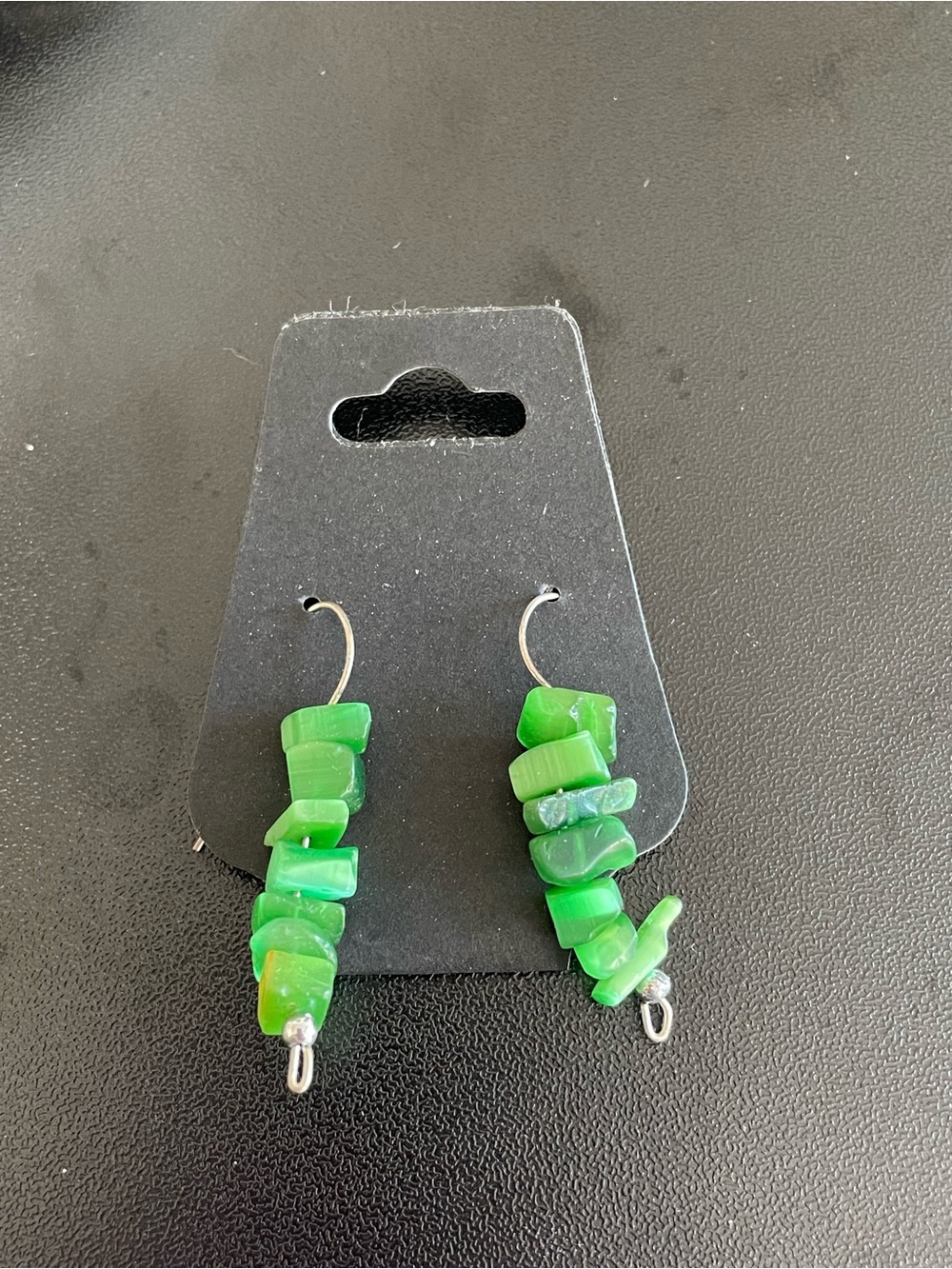 Green Chip Drop Earrings